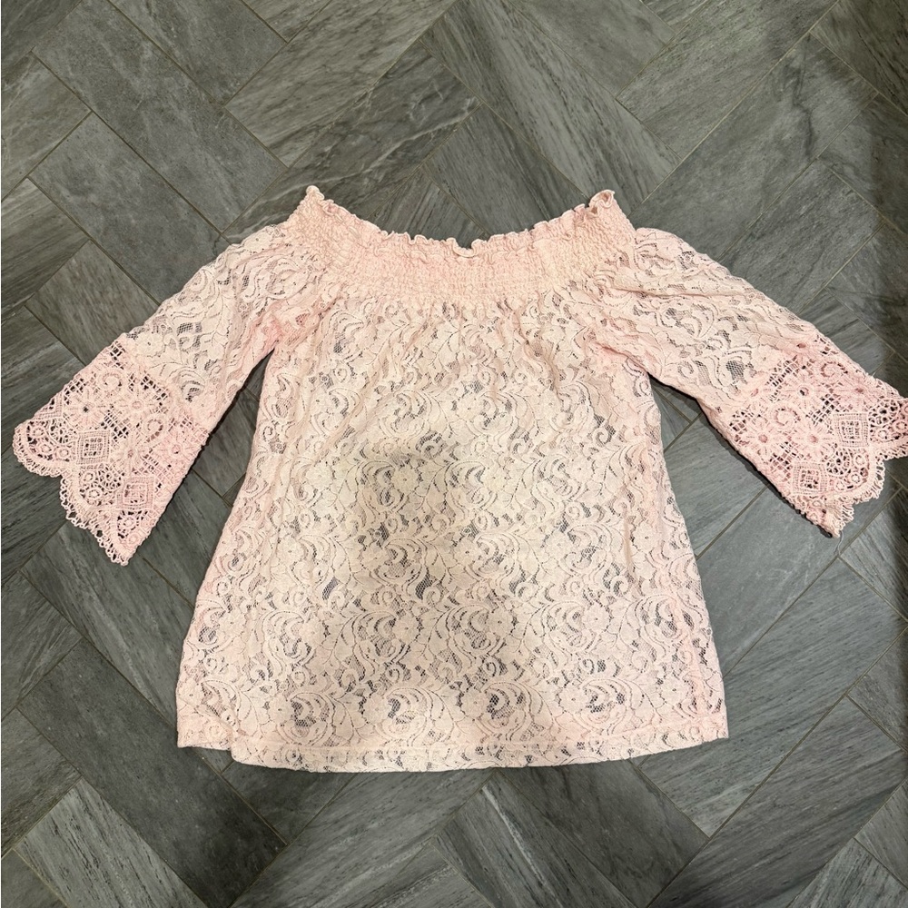 Pink Lace romantic top by Temptation Positano. Imported from ITALY. NWOT